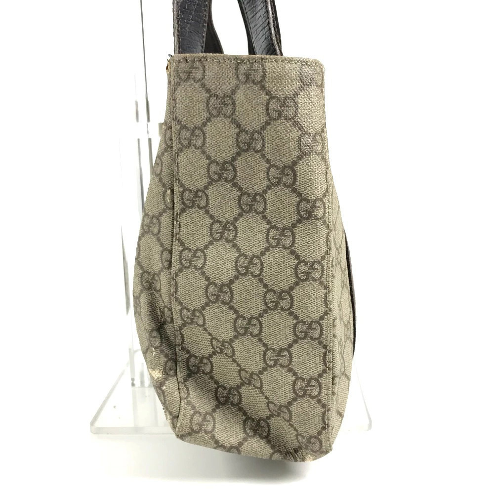 Gucci GG Supreme Bag Tote Handbag Canvas Leather Beige - Picture 4 of 6